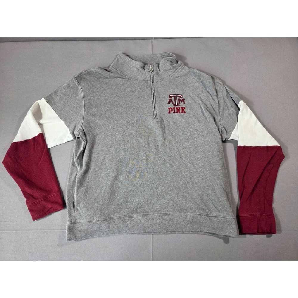 PINK Victoria's Secret Texas A&M Aggies 1/4 Zip Sweatshirt Women's Oversized